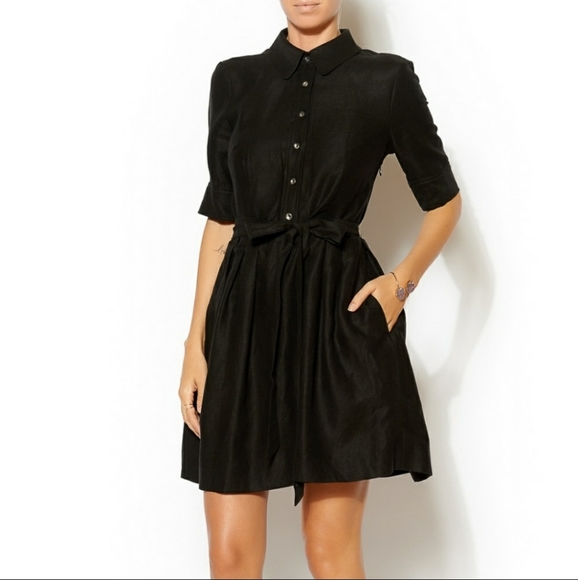 Milly Dresses & Skirts - NWOT💞Milly Black Cleo Shirt Dress with Waist Tie
